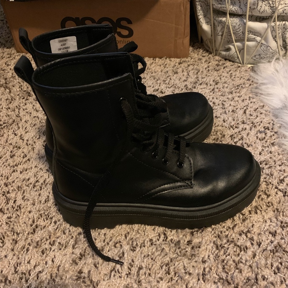 ASOS black platform lace up combat boots